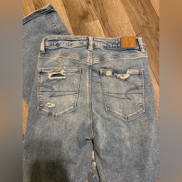 American Eagle Outfitters Light Blue Distressed Flare Jeans - Picture 4 of 5